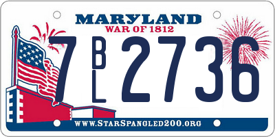 MD license plate 7BL2736