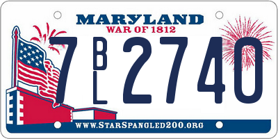MD license plate 7BL2740