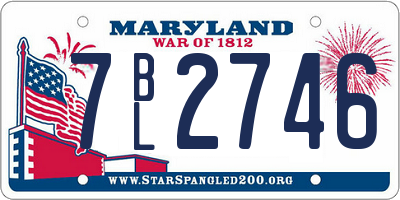 MD license plate 7BL2746
