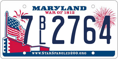 MD license plate 7BL2764