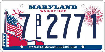 MD license plate 7BL2771