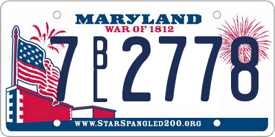 MD license plate 7BL2778
