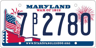 MD license plate 7BL2780