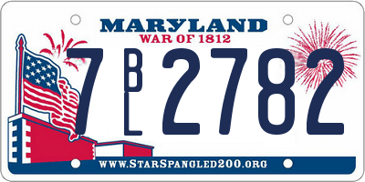 MD license plate 7BL2782