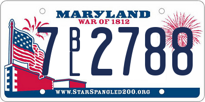 MD license plate 7BL2788