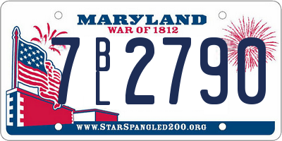 MD license plate 7BL2790