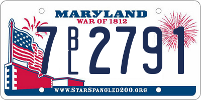 MD license plate 7BL2791