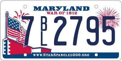 MD license plate 7BL2795