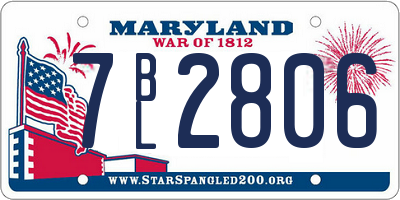 MD license plate 7BL2806