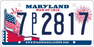 MD license plate 7BL2817