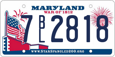 MD license plate 7BL2818