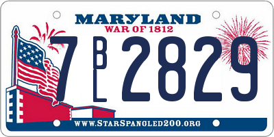 MD license plate 7BL2829