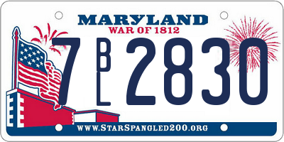 MD license plate 7BL2830