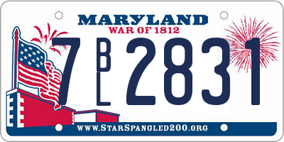 MD license plate 7BL2831