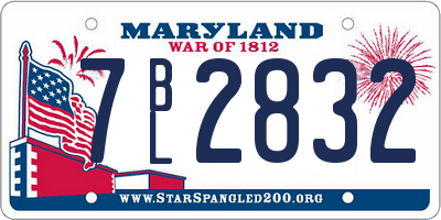 MD license plate 7BL2832