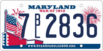 MD license plate 7BL2836