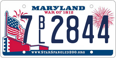 MD license plate 7BL2844
