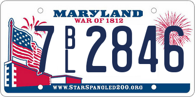 MD license plate 7BL2846