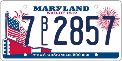 MD license plate 7BL2857