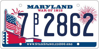MD license plate 7BL2862