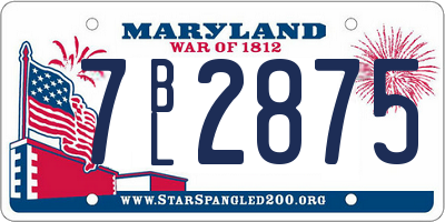 MD license plate 7BL2875