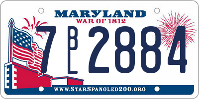 MD license plate 7BL2884