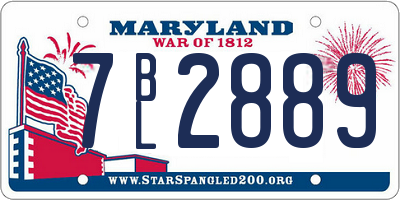 MD license plate 7BL2889