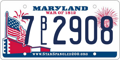 MD license plate 7BL2908