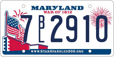 MD license plate 7BL2910