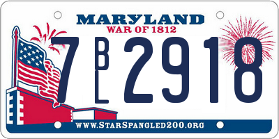 MD license plate 7BL2918