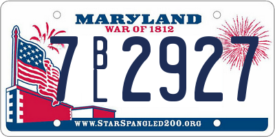 MD license plate 7BL2927