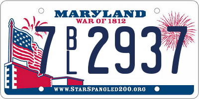 MD license plate 7BL2937