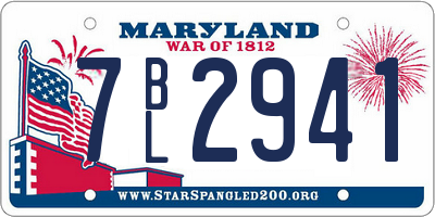 MD license plate 7BL2941