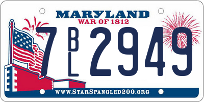 MD license plate 7BL2949