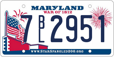 MD license plate 7BL2951