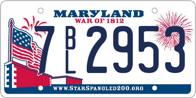 MD license plate 7BL2953