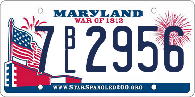 MD license plate 7BL2956