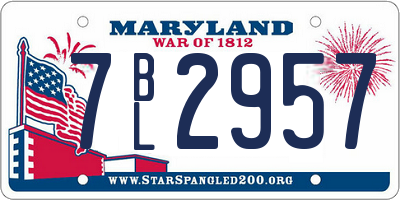 MD license plate 7BL2957