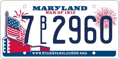 MD license plate 7BL2960