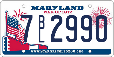 MD license plate 7BL2990