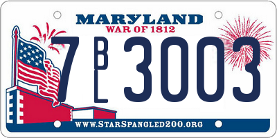 MD license plate 7BL3003