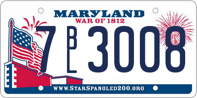 MD license plate 7BL3008