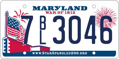 MD license plate 7BL3046