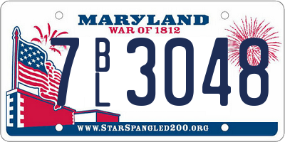 MD license plate 7BL3048