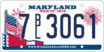 MD license plate 7BL3061