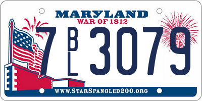 MD license plate 7BL3079