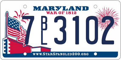 MD license plate 7BL3102