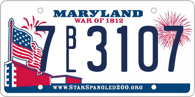 MD license plate 7BL3107