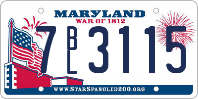 MD license plate 7BL3115