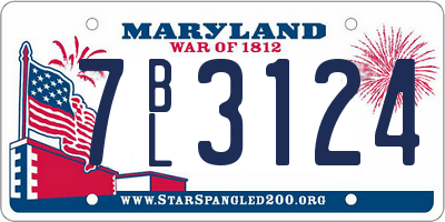 MD license plate 7BL3124